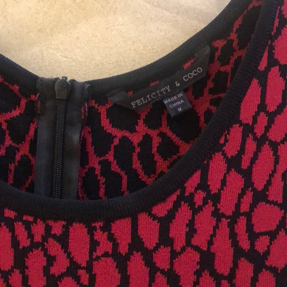 Felicity And Coco Fit & Flare Red & Black Dress M - image 5